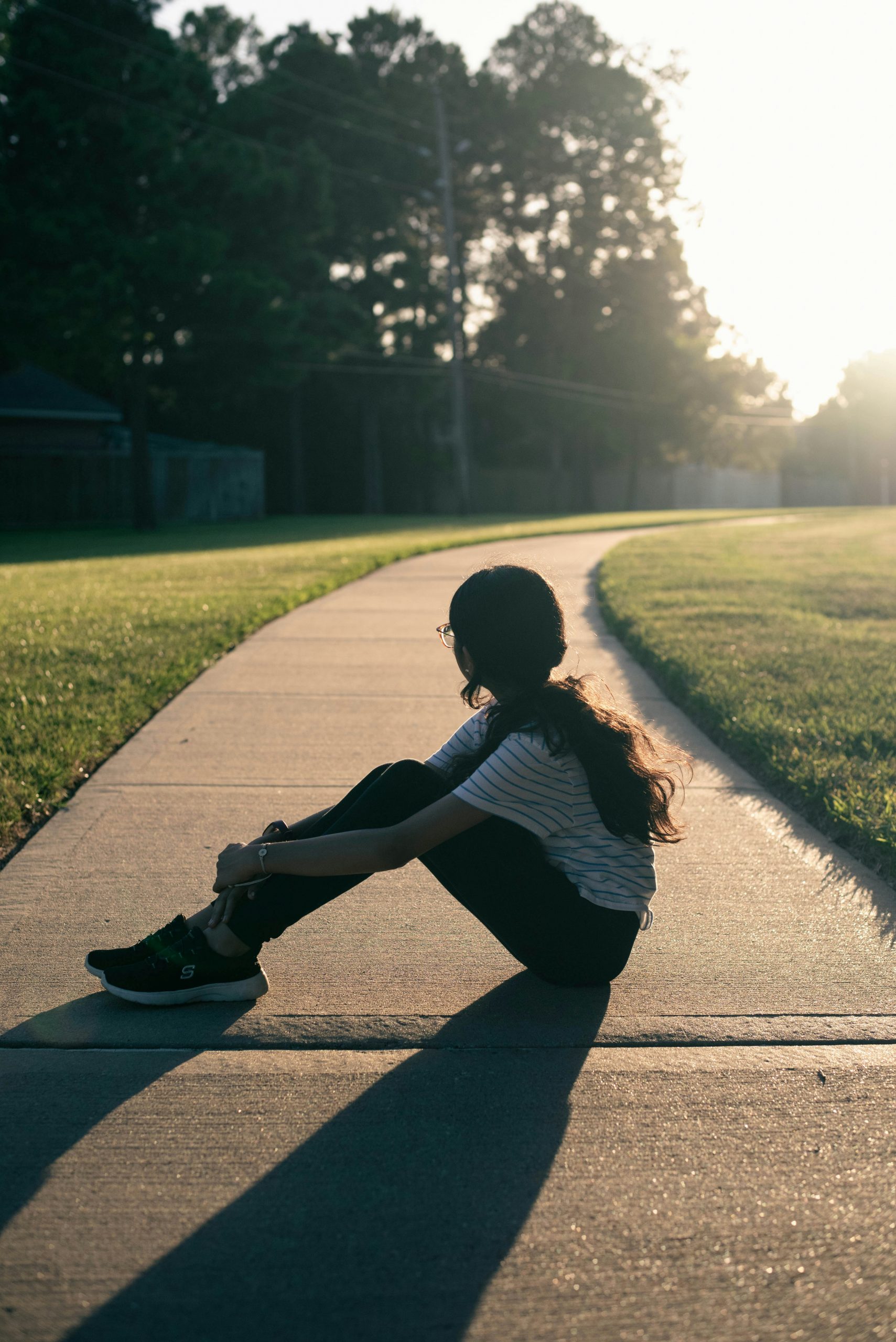 girl on sidewalk